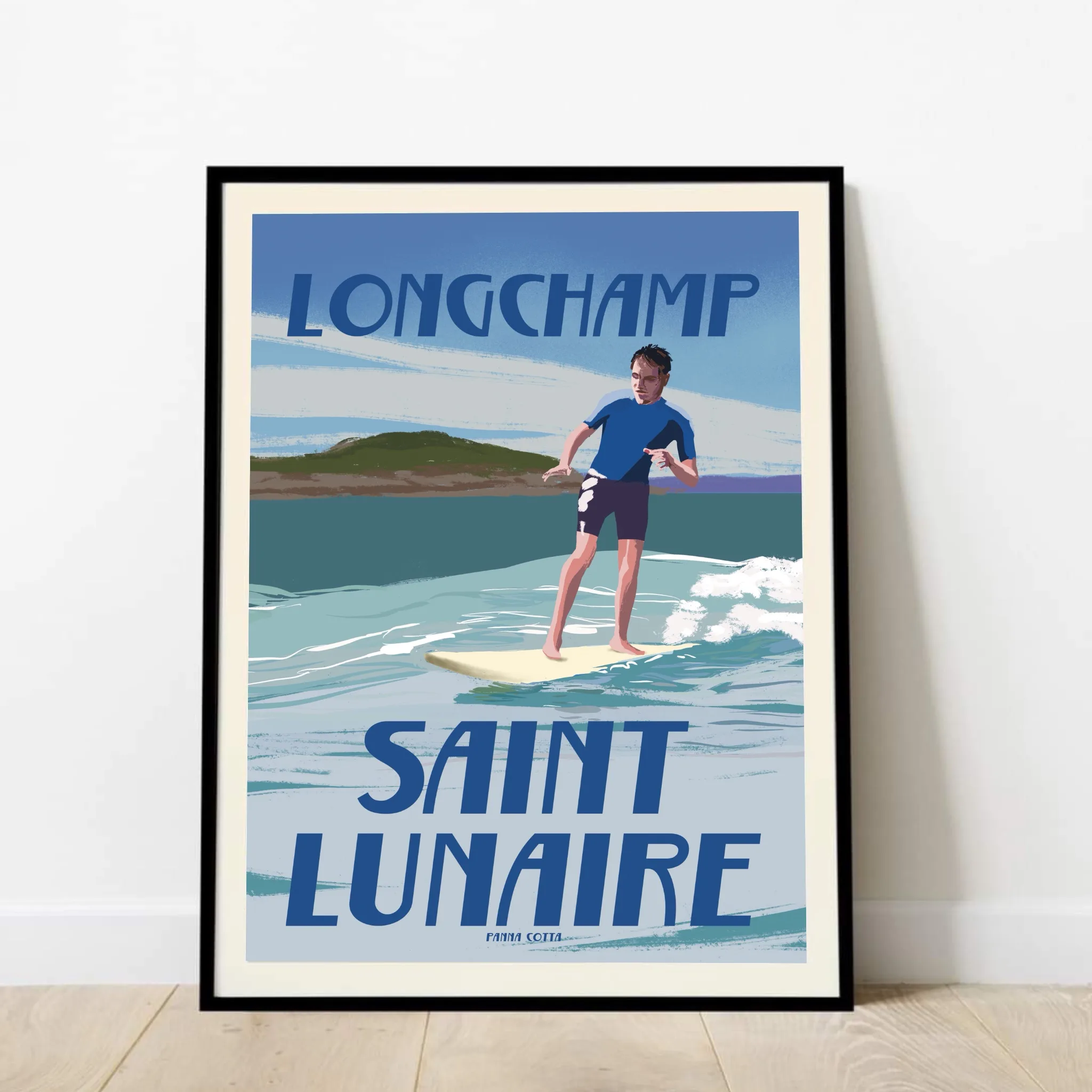 affiche d'un surfeur à Longchamp
