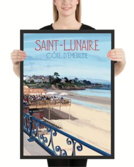 Affiche de Saint-Lunaire, la plage et la Pointe du Décollé
