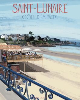 Affiche de Saint-Lunaire, la plage et la Pointe du Décollé
