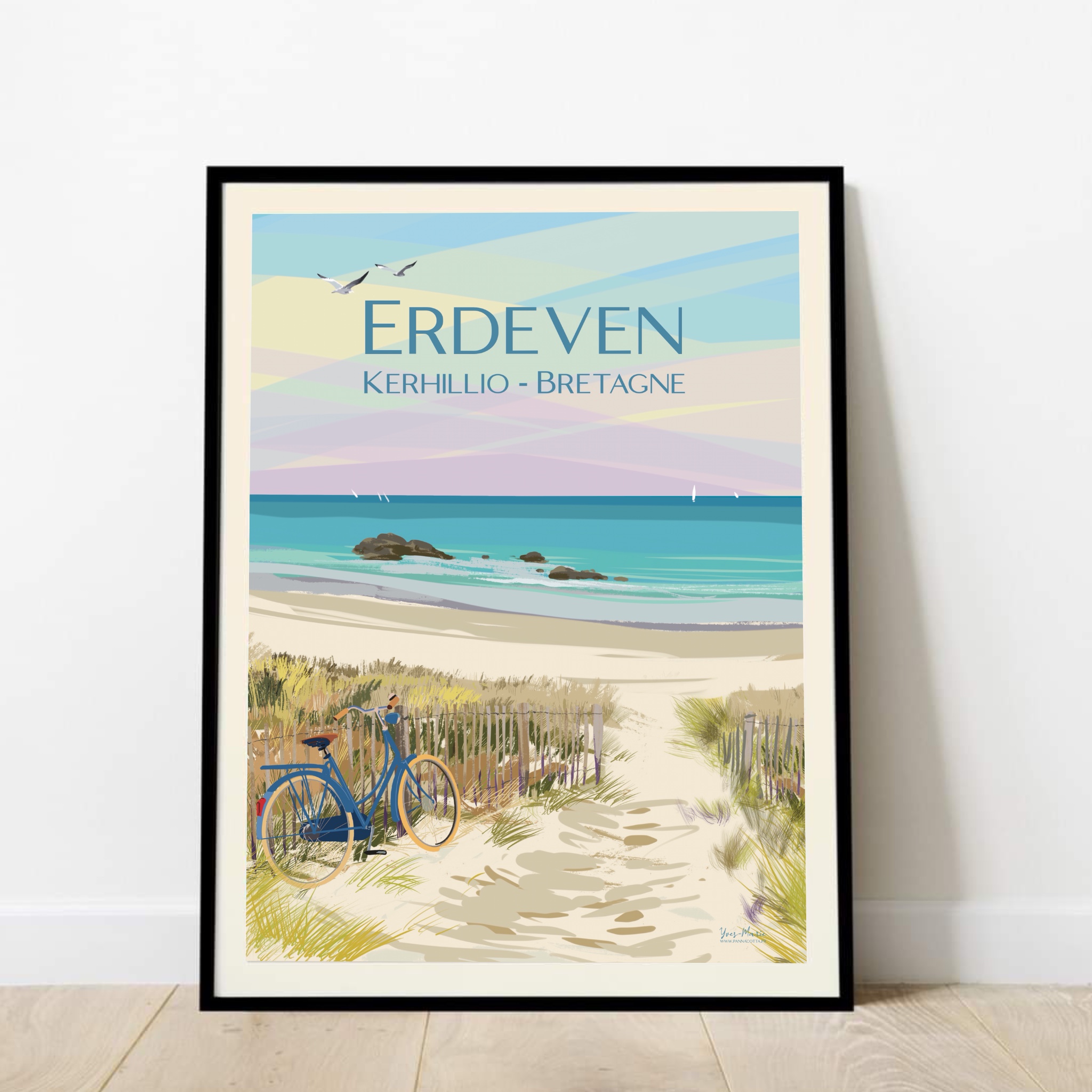 Affiche de la plage de Kerhillio à Erdeven